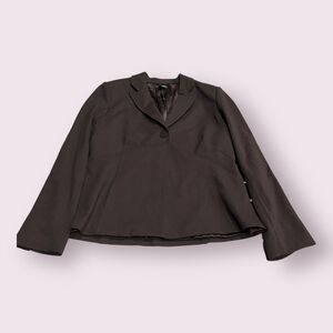 Eileen Fisher Blazer Jacket Womens PL Dark Brown Lined Notch Lapel Business